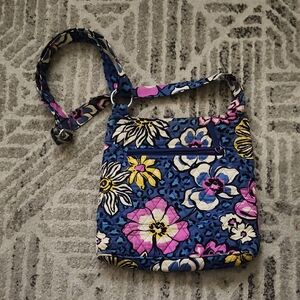 Vera Bradley Floral Crossbody Bag - Blue, Pink, Yellow